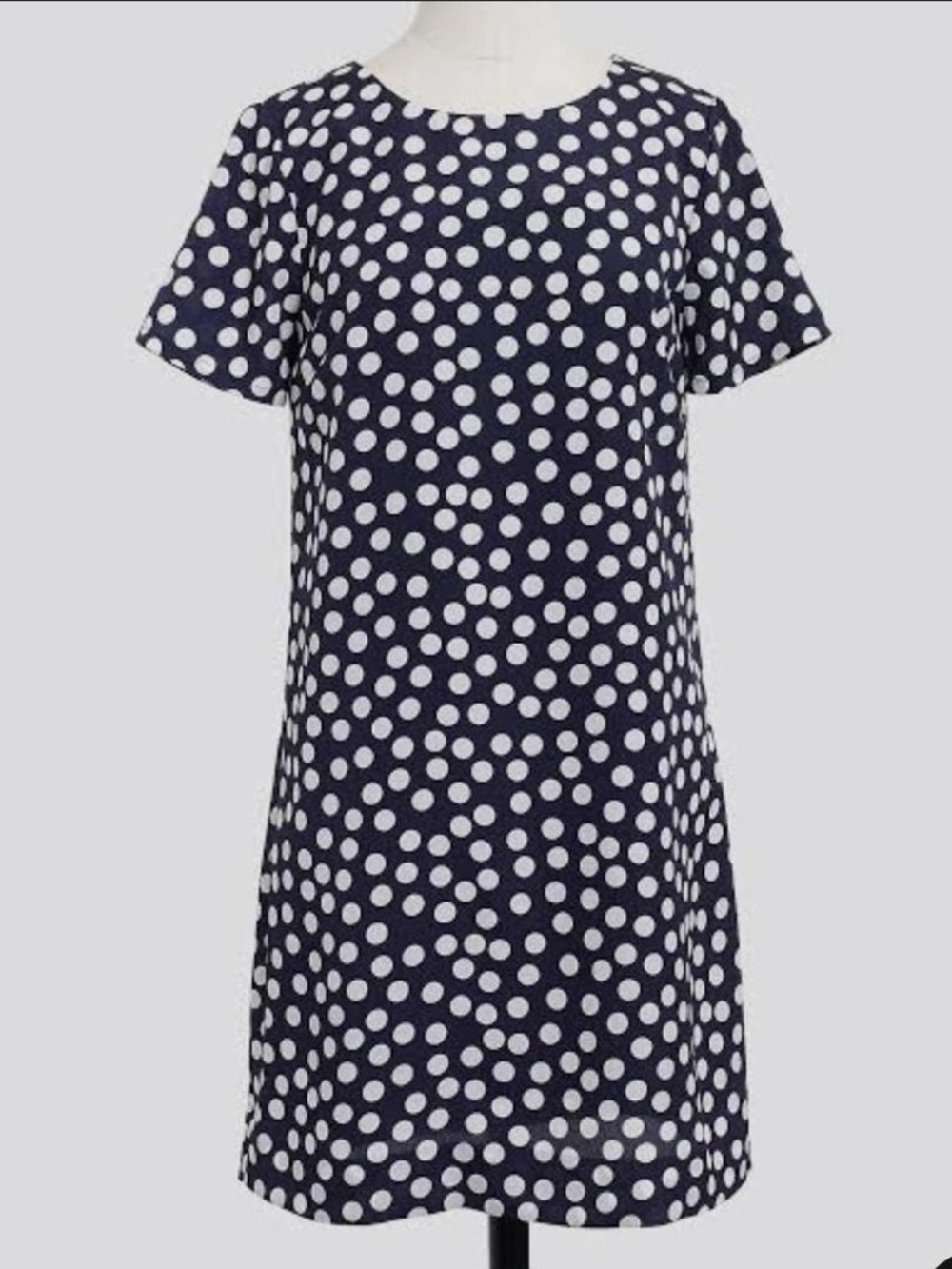 J. Crew Navy and White Polka Dress